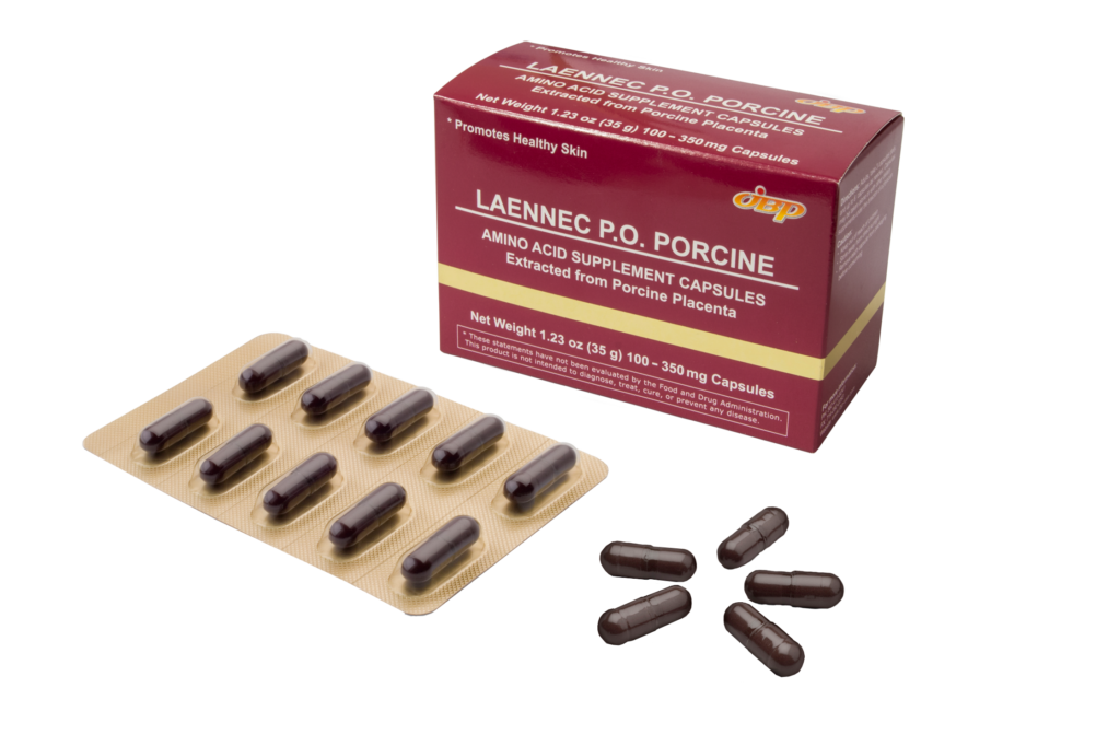 Laennec PO Porcine Placental Capsules - 100 capsules/box - 10% off