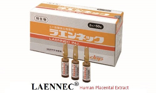 Laennec Human Placental Extract (50 ampoules x 2ml) -  To order and for pricing, Call 831-419-1088 or email: info@jbpUSA.com